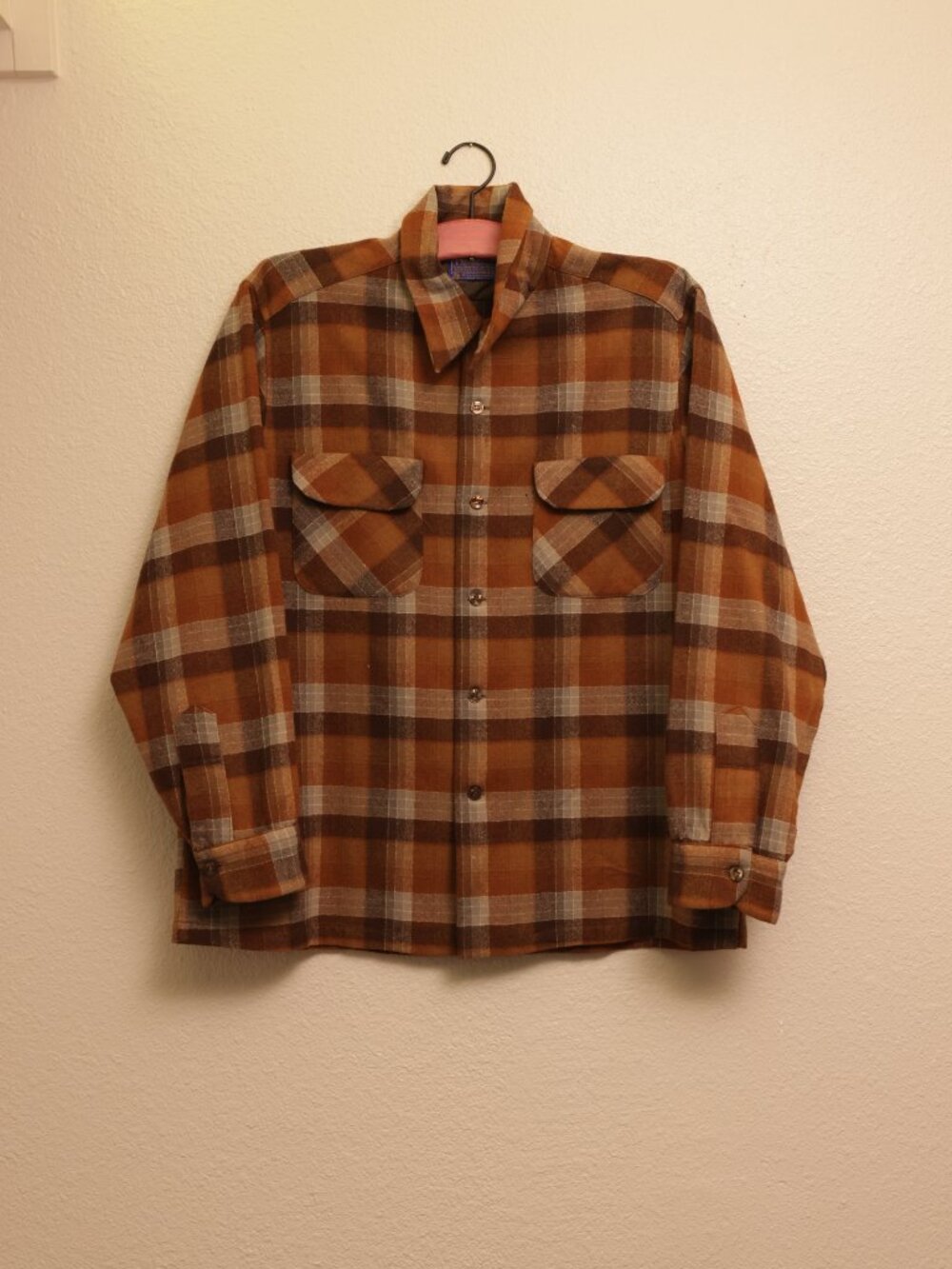 Vintage Brown Plaid Pendleton Flannel (L)